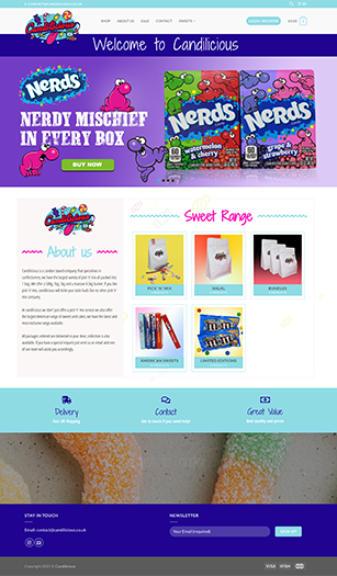 Freelance web designer project for Candilicious.co.uk